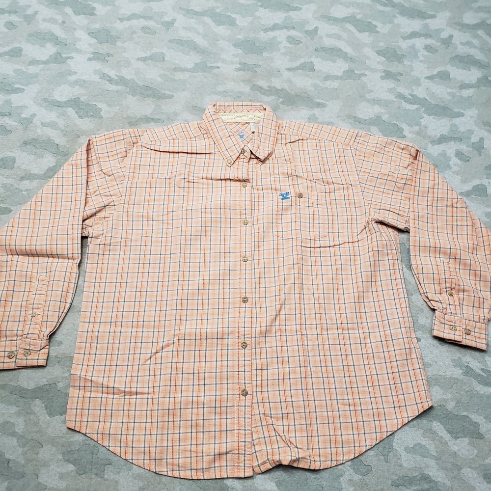 Twenty X Wrangler Top Womens XL Orange Classic Long Sleeve Button-Up Western